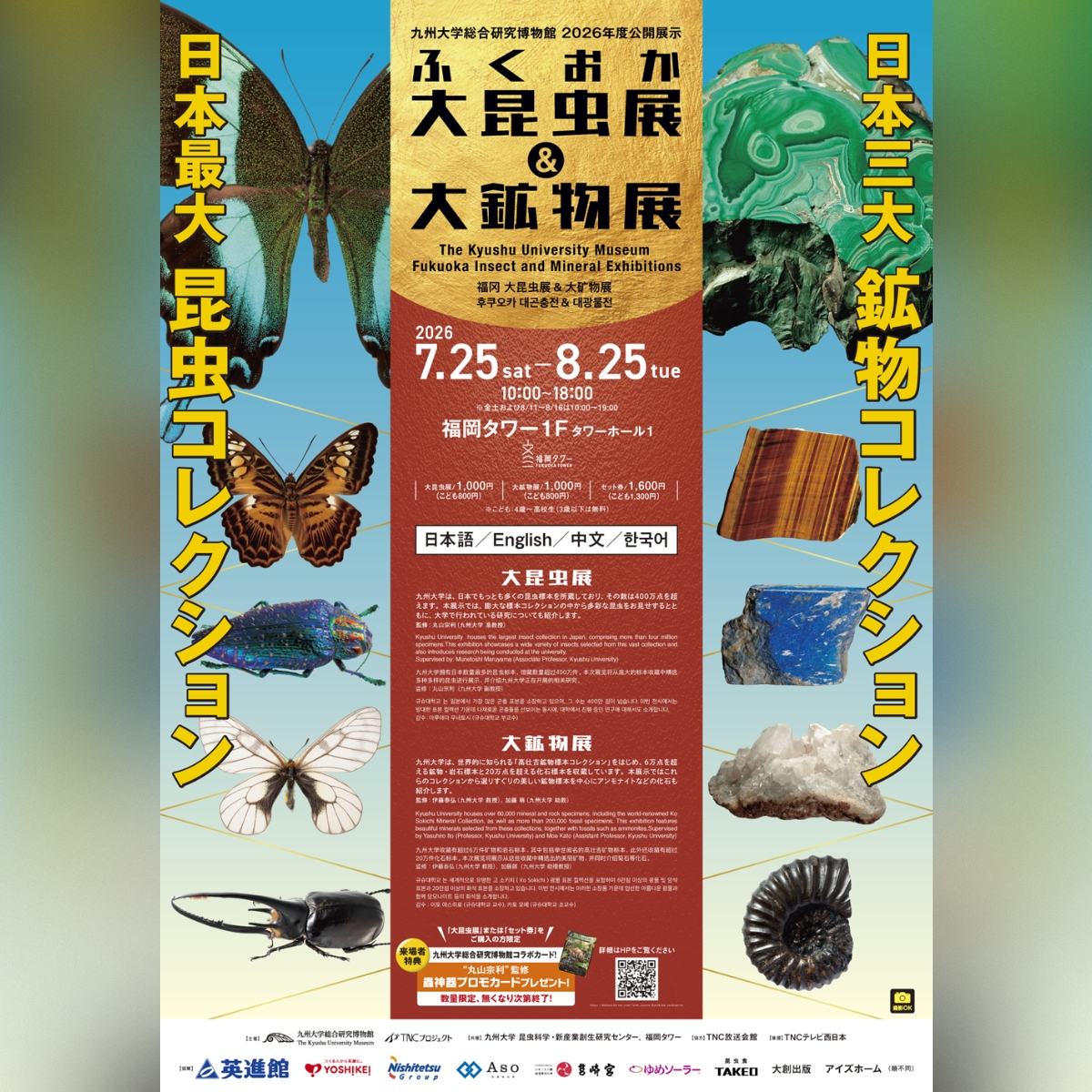 ふくおか大昆虫展&大鉱物展 2026 開催!